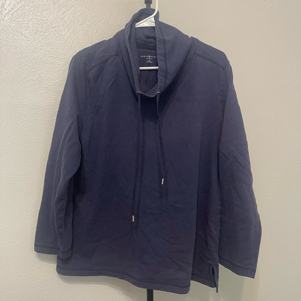 Karen Scott Sport Navy Top